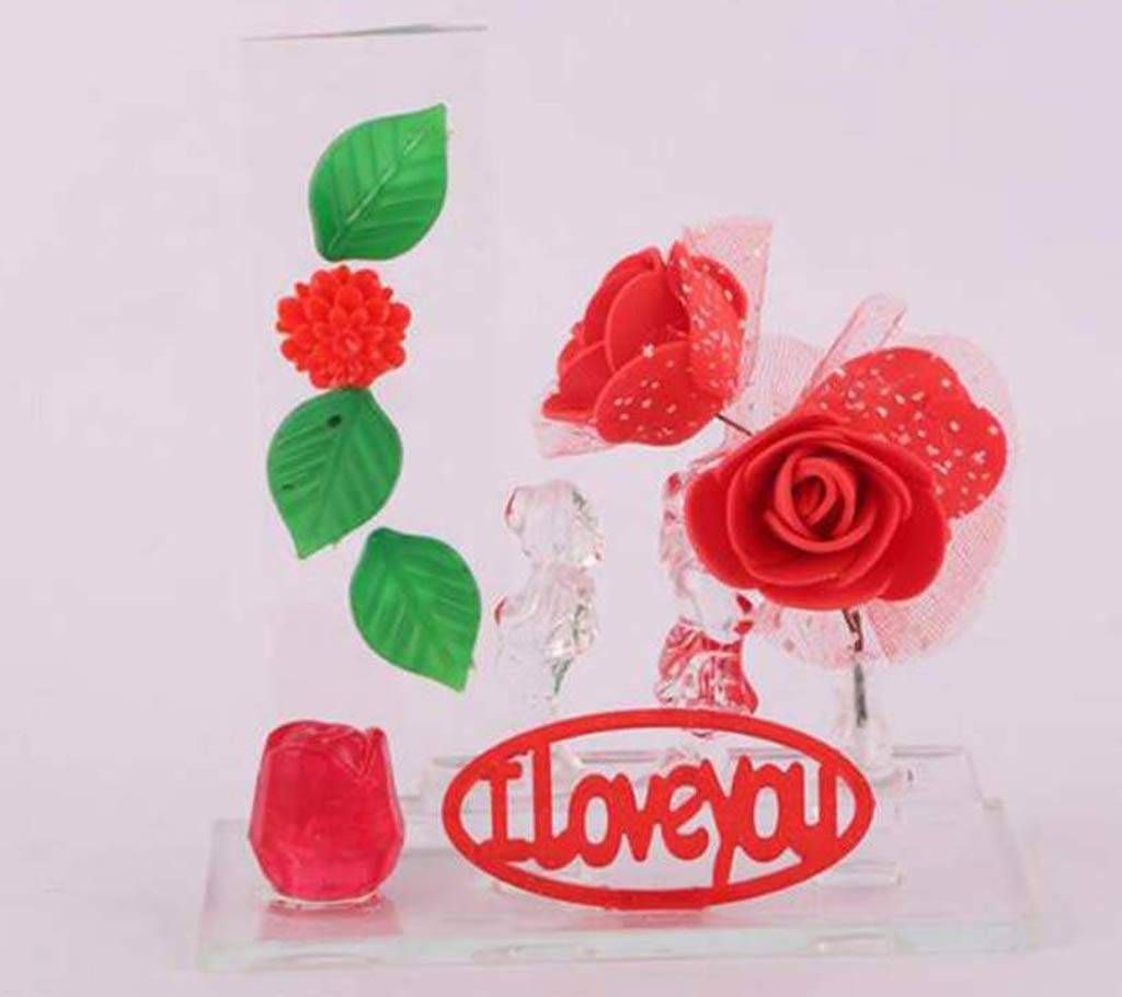 I love you crystal & Flowers-02