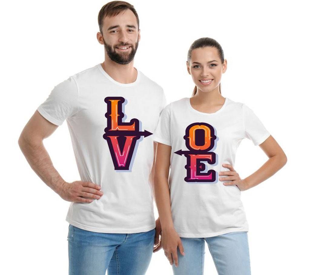 LO VE Valentine Short Sleeve Cotton Couple T-Shirt