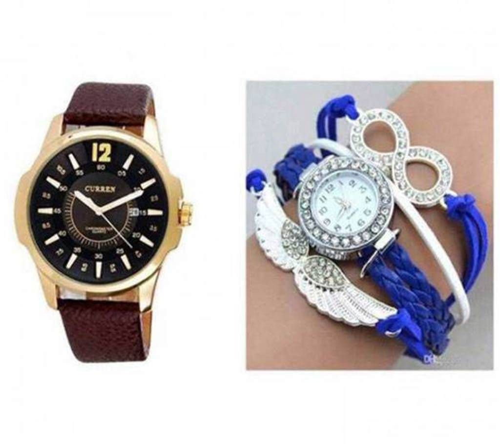 Curren Gents Wrist Watch+Ladies Bracelet Watch