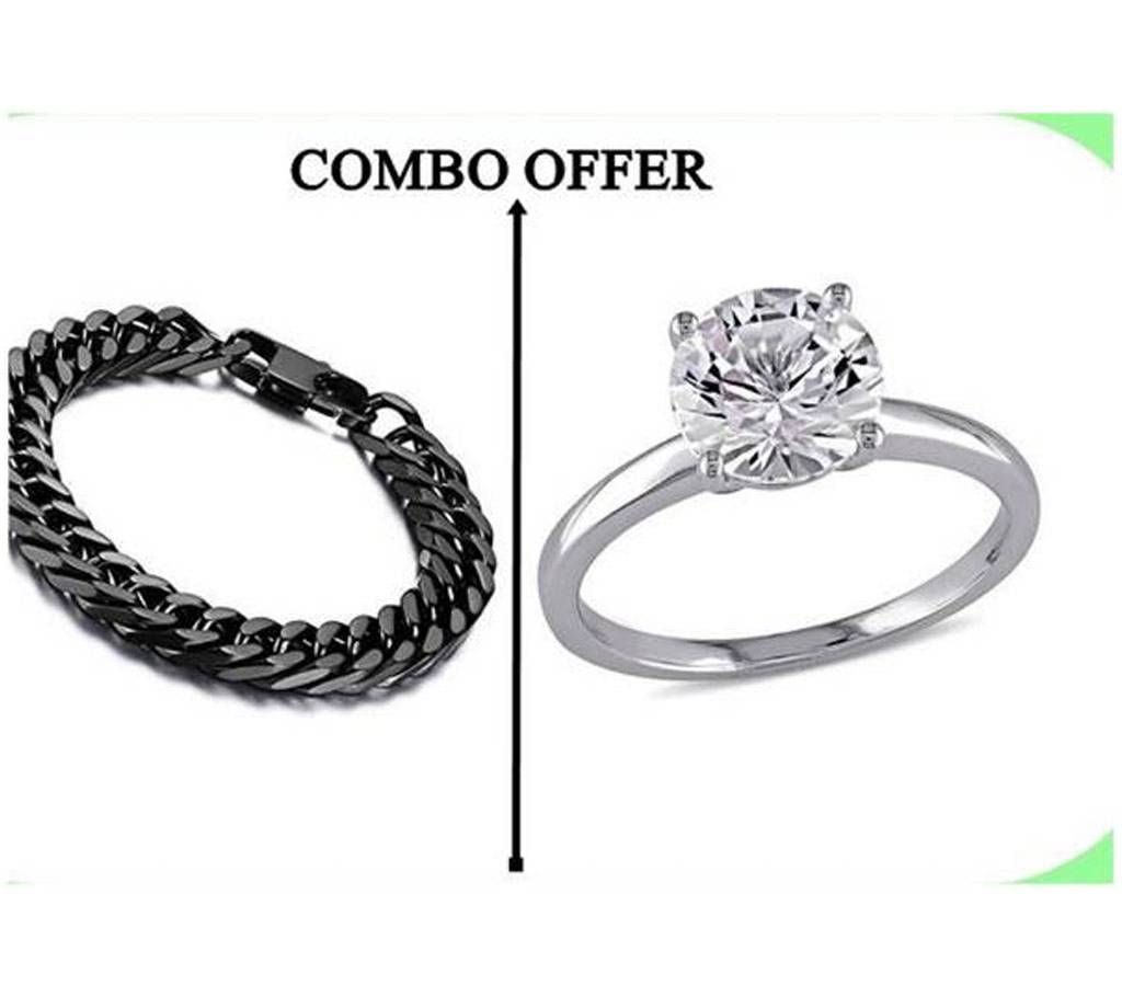 Bracelet for men and finger ring for women combo