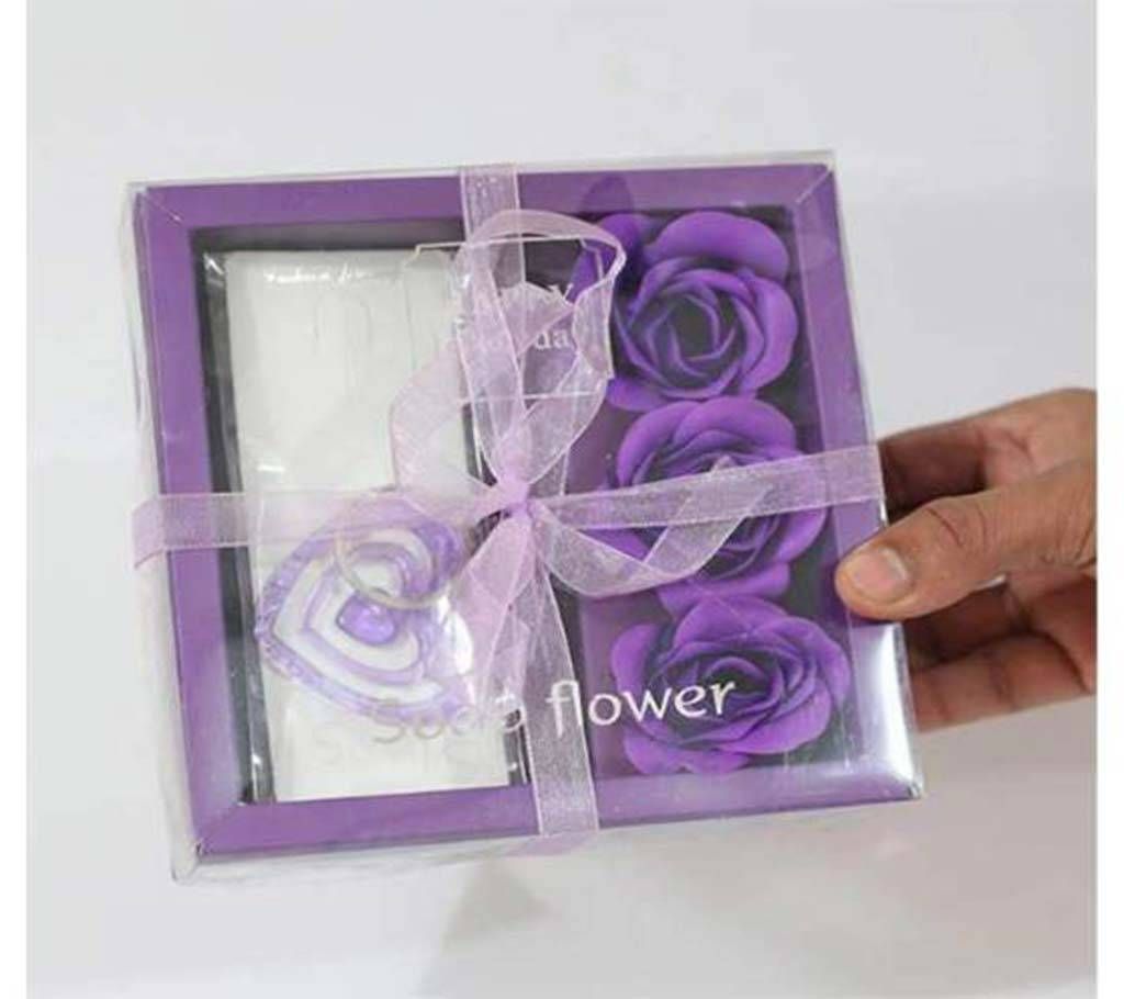 Soap Flower and Key Ring-Purple