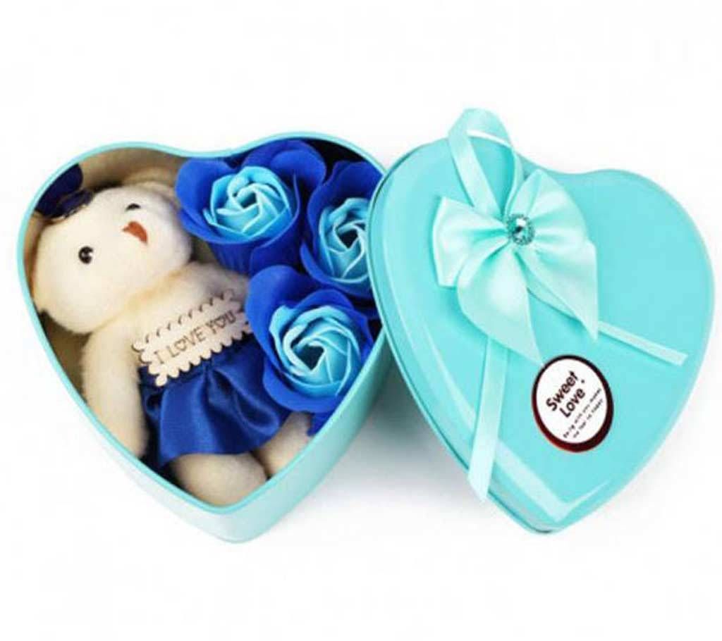 Sweet Love Aluminium Valentine Gift Box Set-Blue
