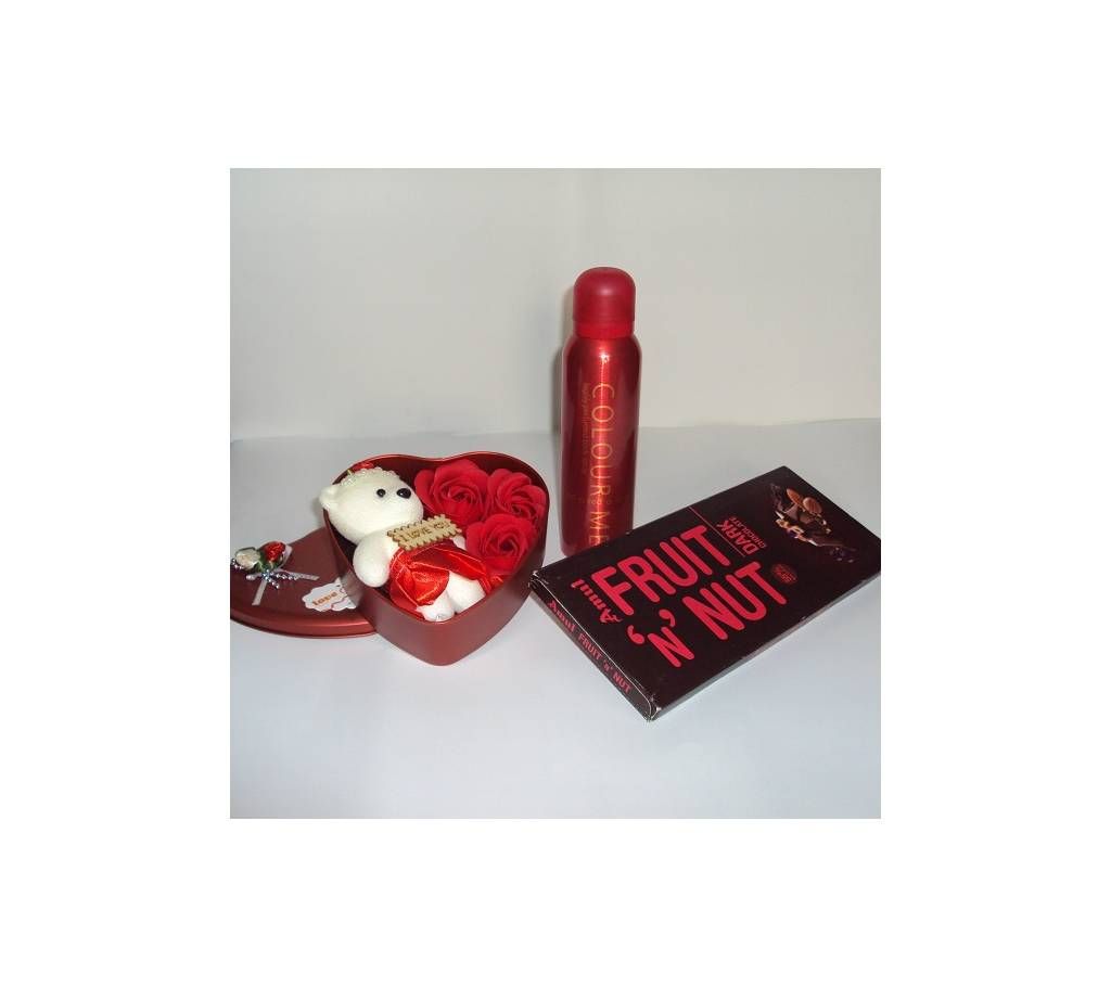 Valentine Gift Box with Body Spray and Chocolate