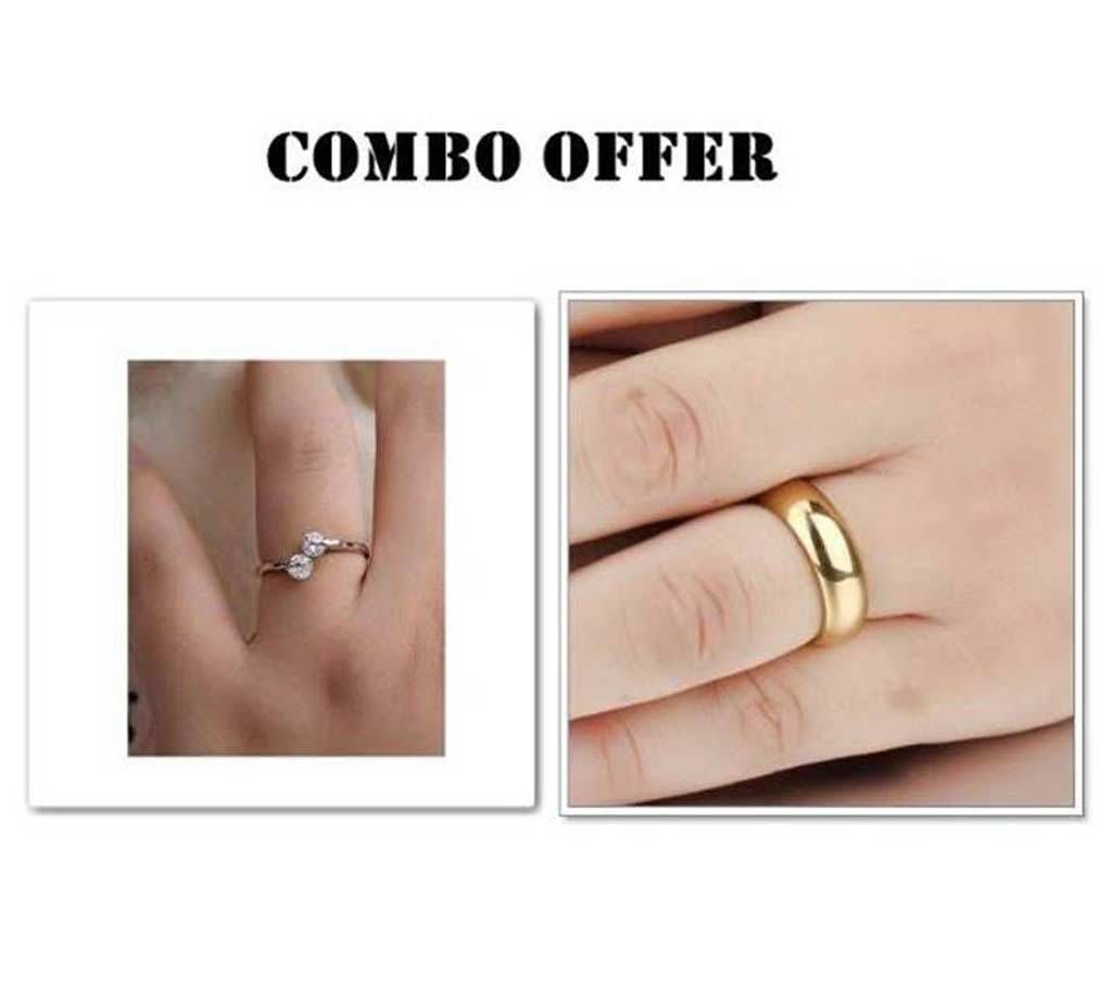 Combo offer Rose Gold plated Finger Ring for couple