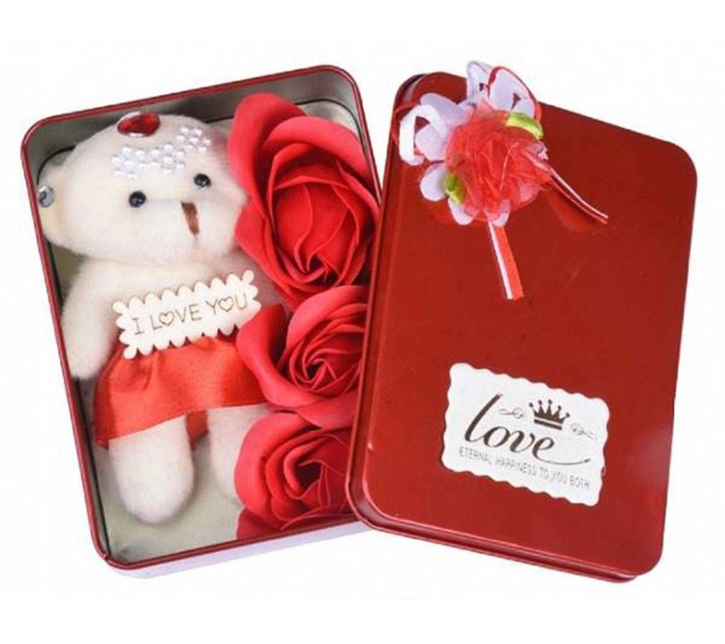 Romantic Valentine Day Teddy & Roses Love Pack