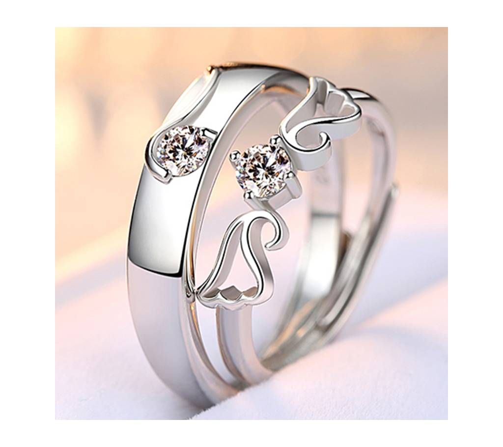  Silver Plated China couple Ring(2pcs)