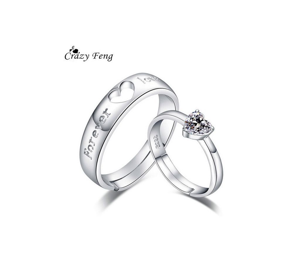 Heart Shape Love Forever Couple Ring