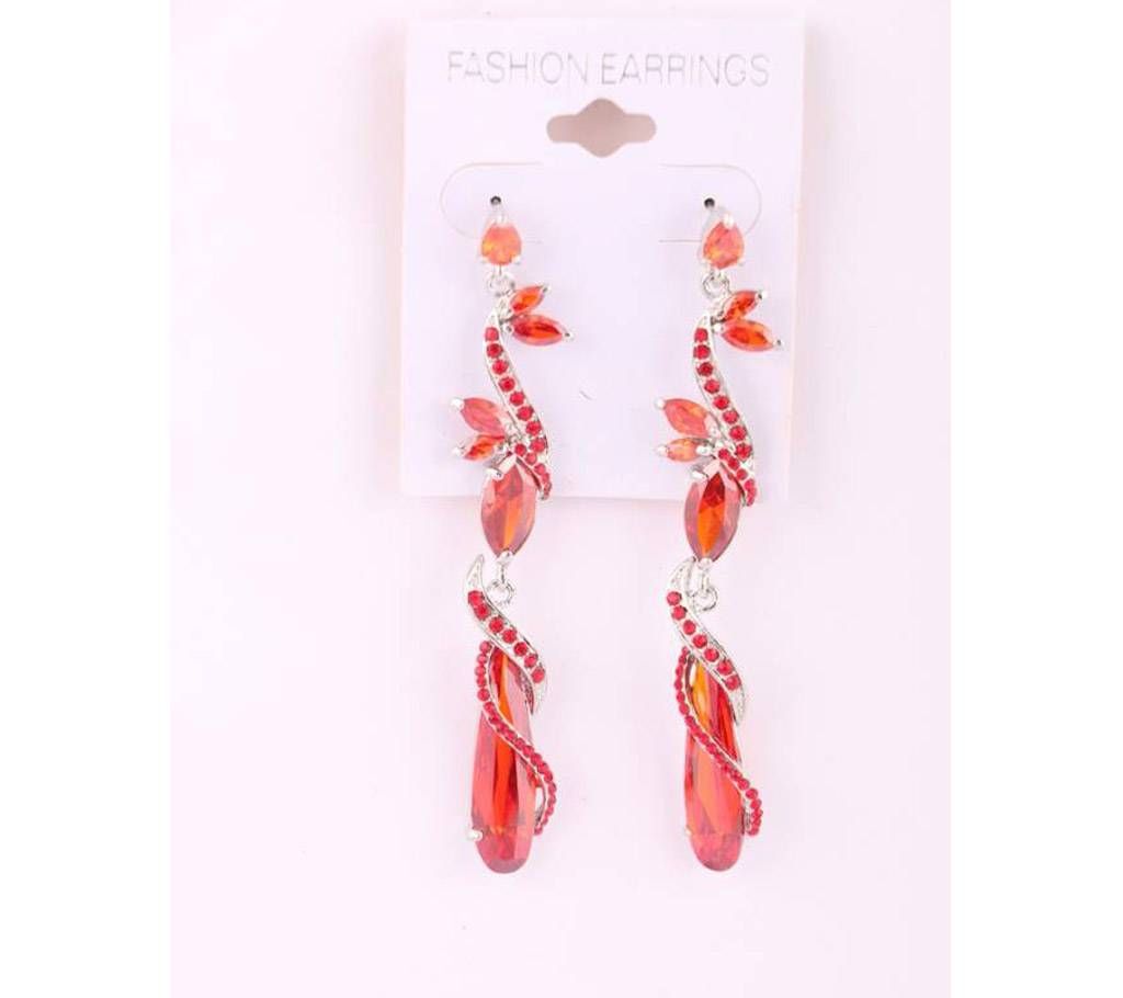 Korean Ruby Stone Ear Rings for Women