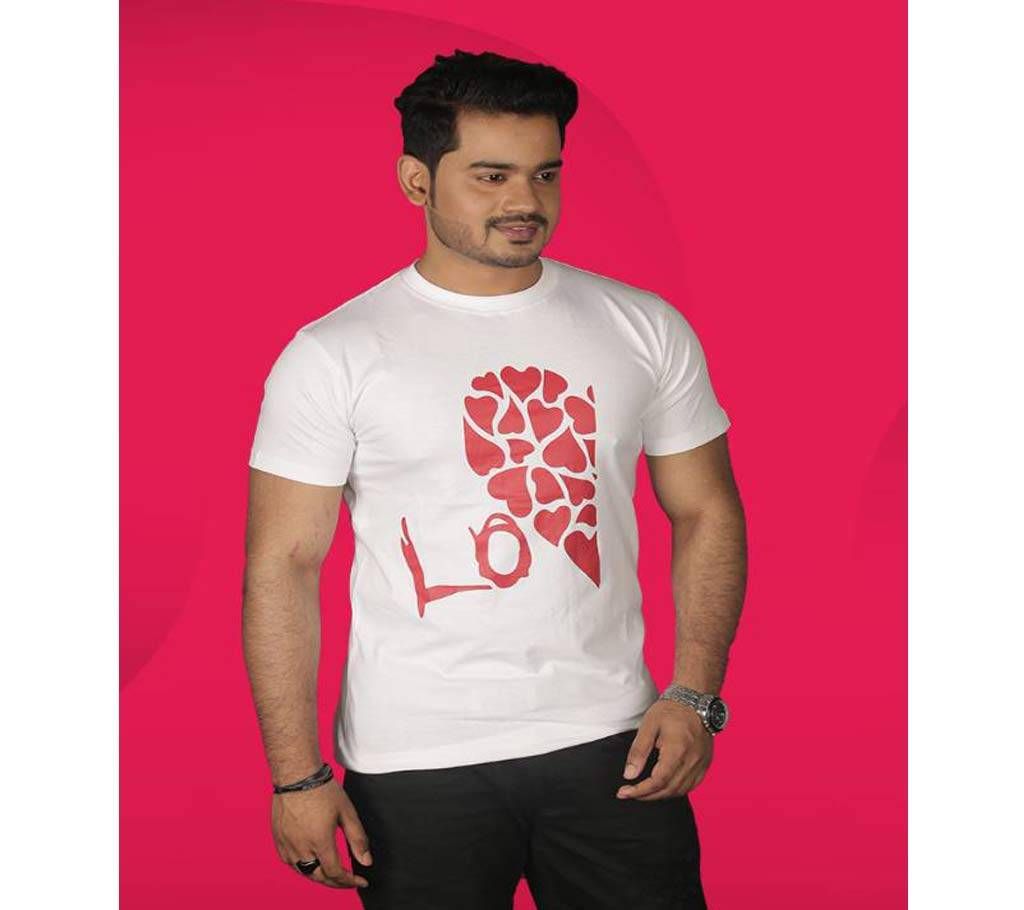 Valentine's T-Shirt for Men-White Red 
