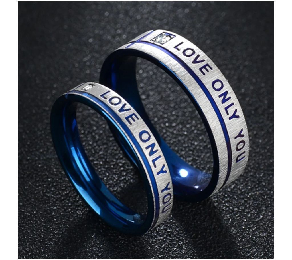 Couple Ring For Womens Mens Cubic Zirconia Love Only You Letter Stainless Steel