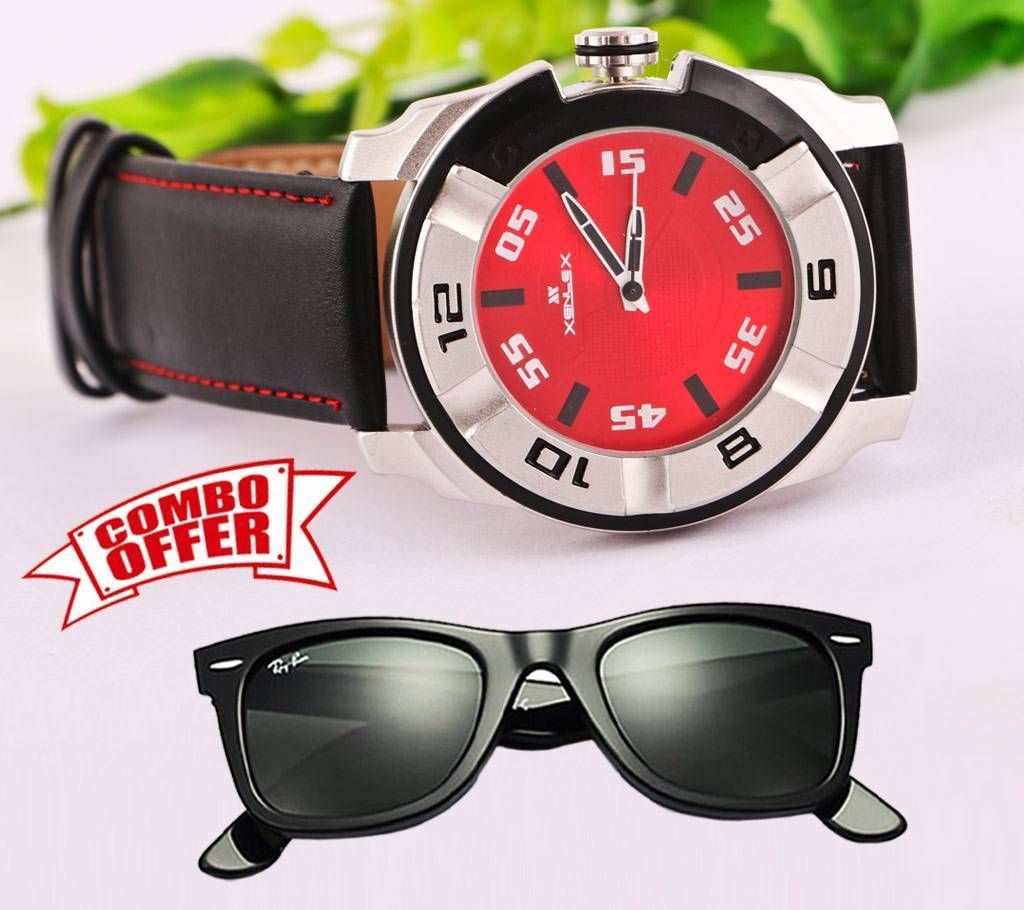 Menz Wrist Watch and Sunglasses Combo Offer