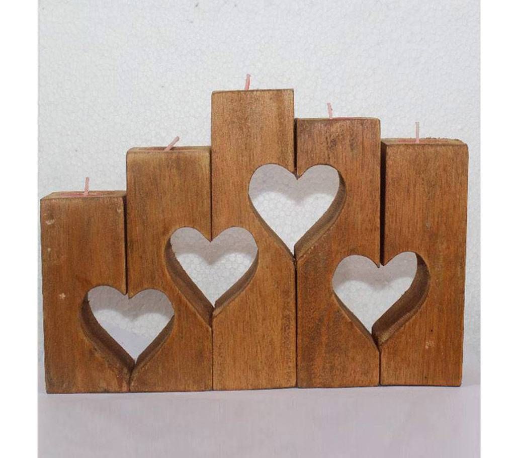 valentine wood Light Candle 4 LOVE