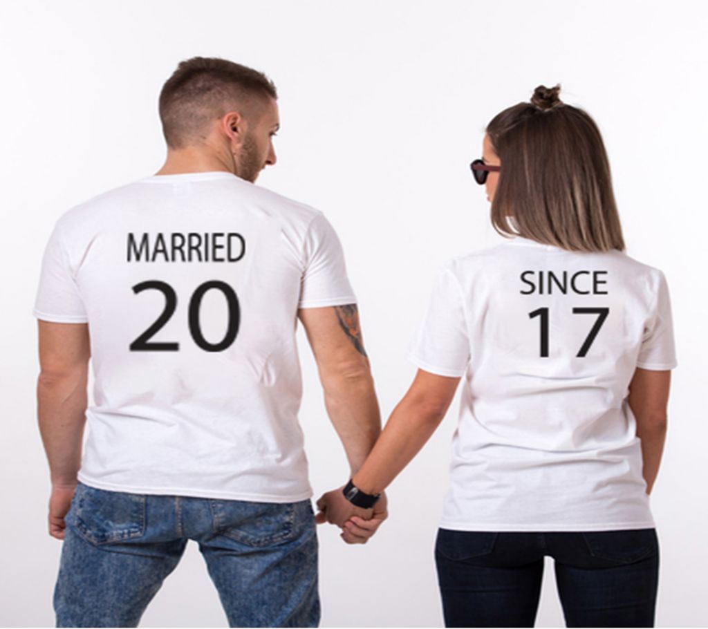 Married 20 17 Half Sleeve Cotton Couple T-Shirt
