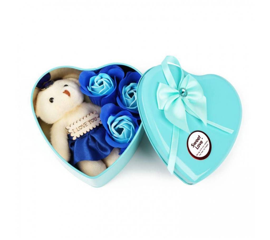 Heart shaped Valentine Gift Box Blue -03