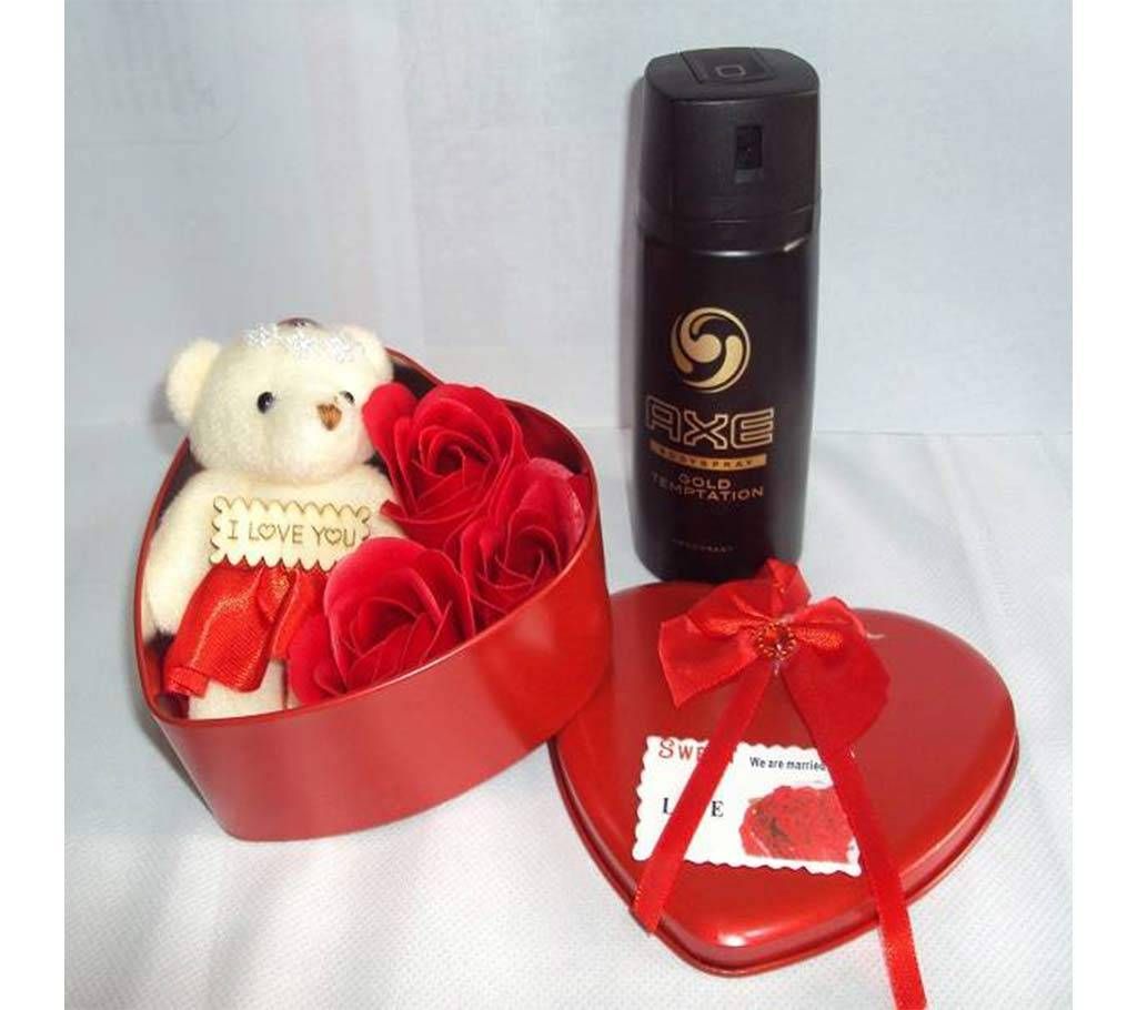 Valentine gift box and AXE body spray for men 