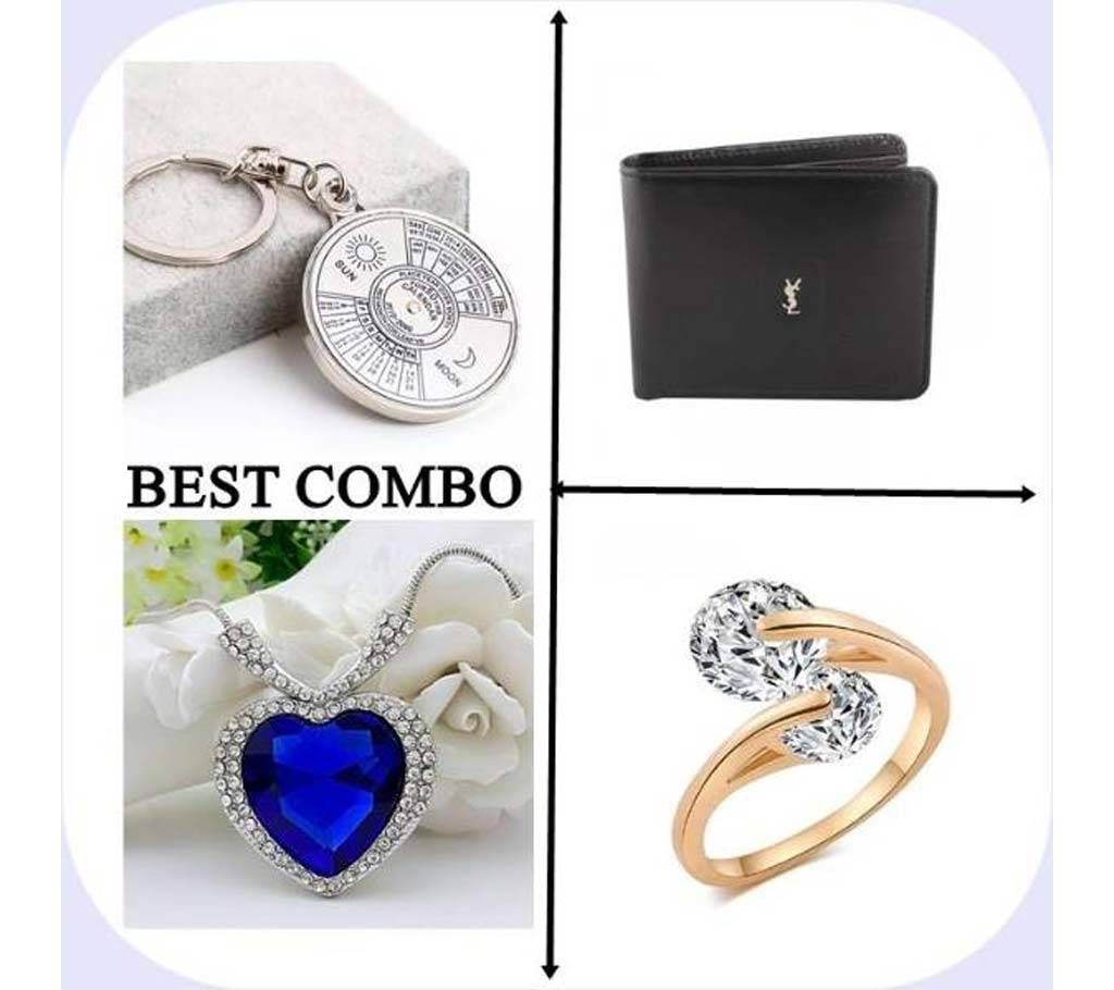 4 Pack of Combo Calender Key Ring + YSL Leather Wa