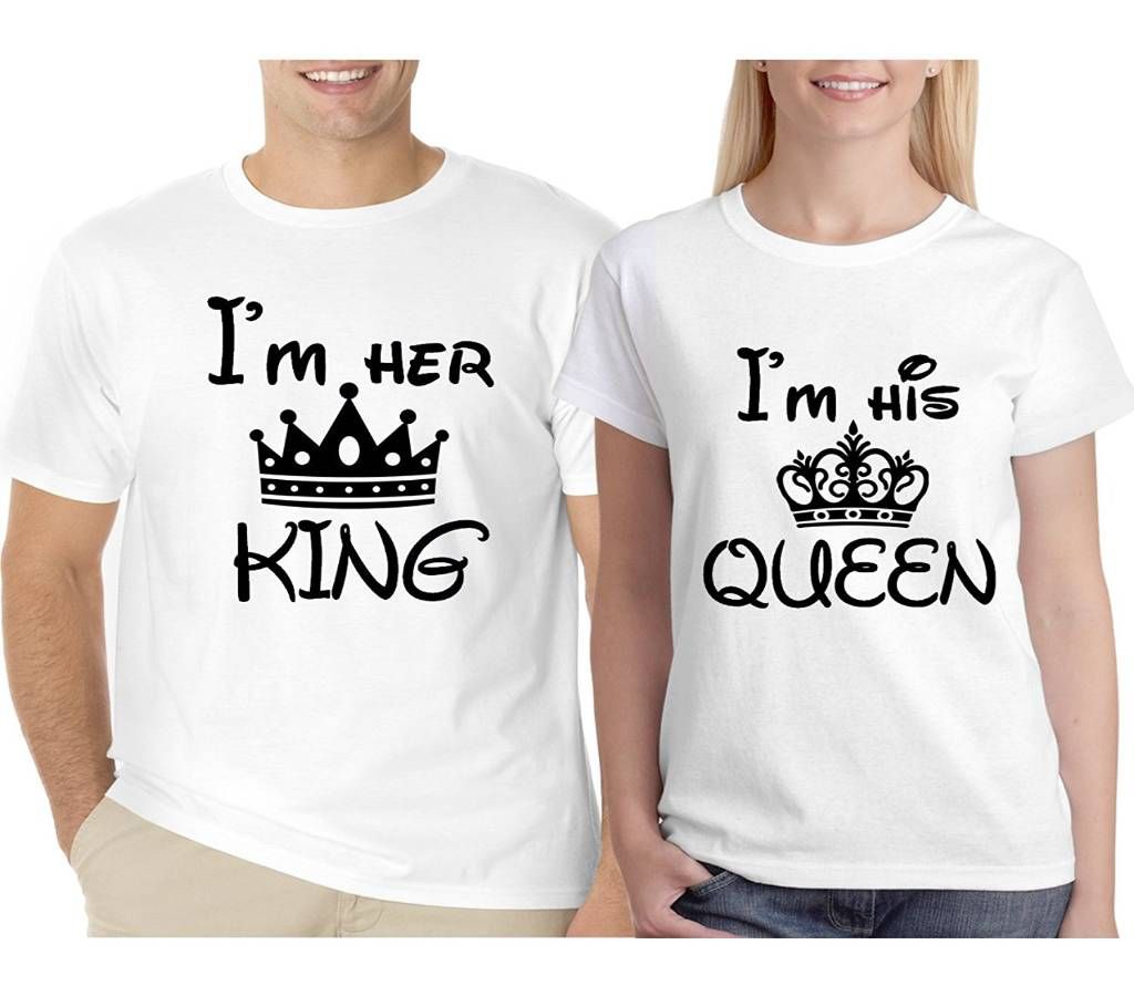 King Queen Valentine couple T-shirt- 2019