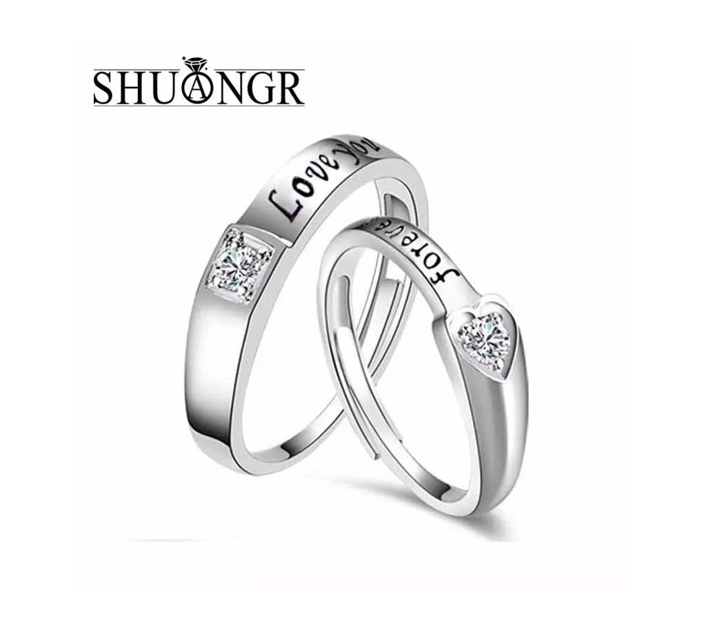 Couple Ring Zircon Six Claw Crown Wedding Lover Jewelry Gift