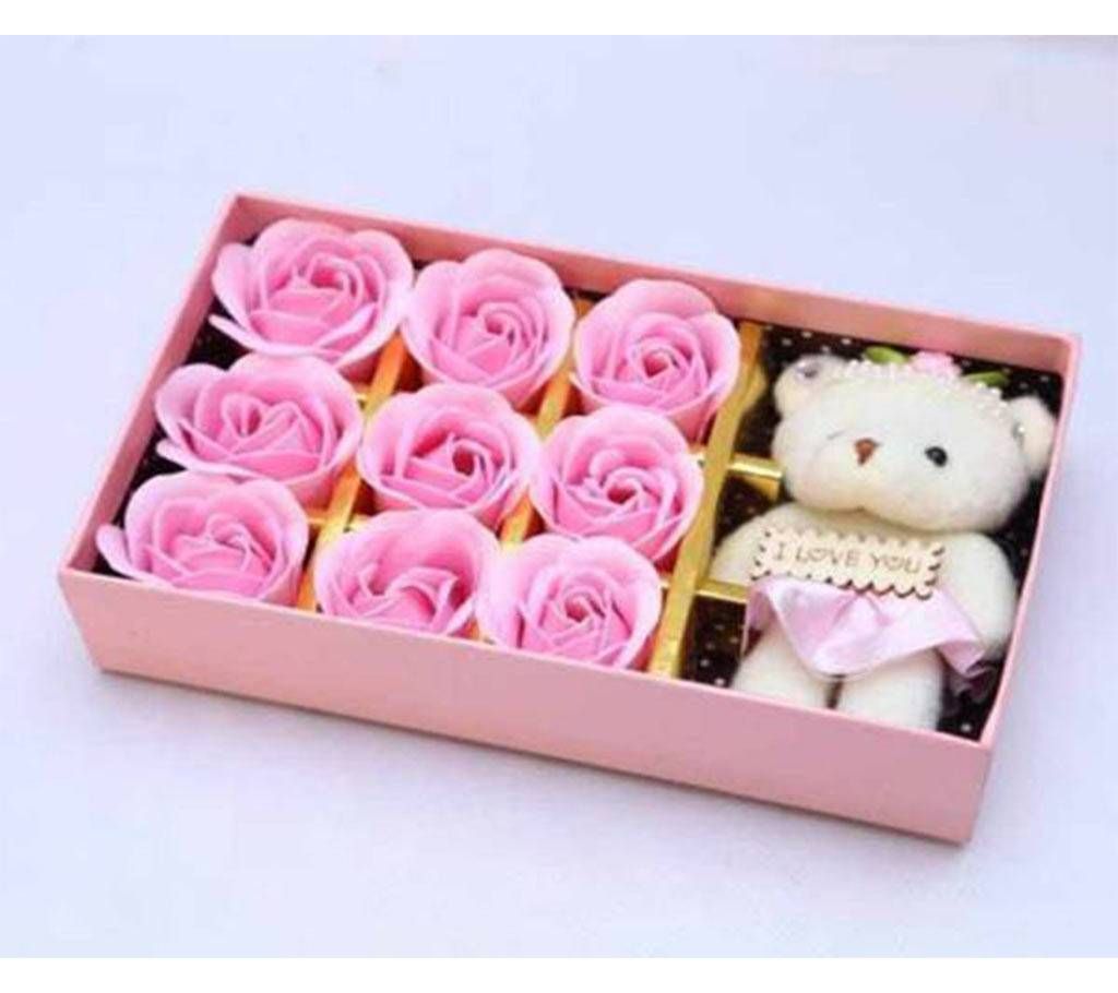 SWEET LOVE Gift Box With Teddy and Rose