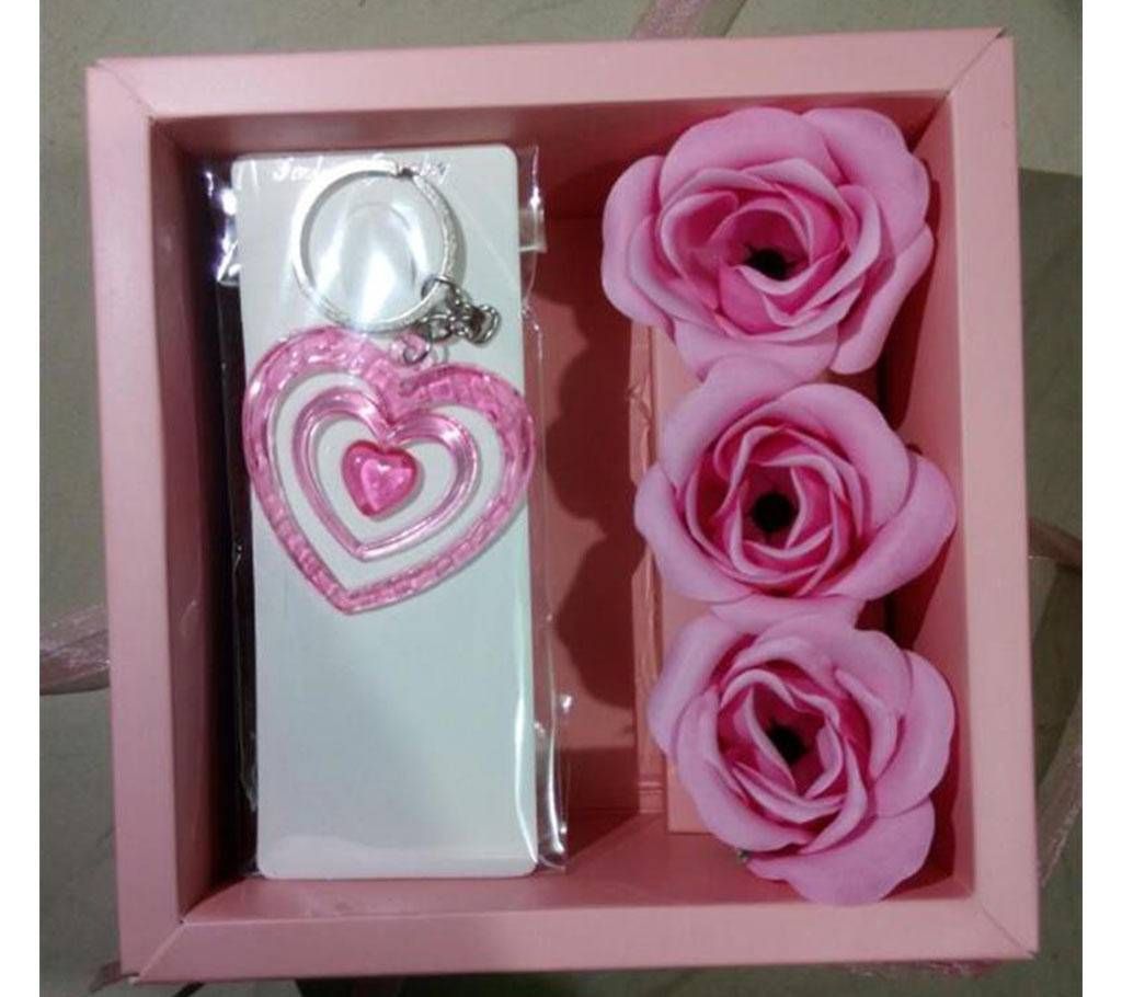 Valentine Soap Flower & Key Ring