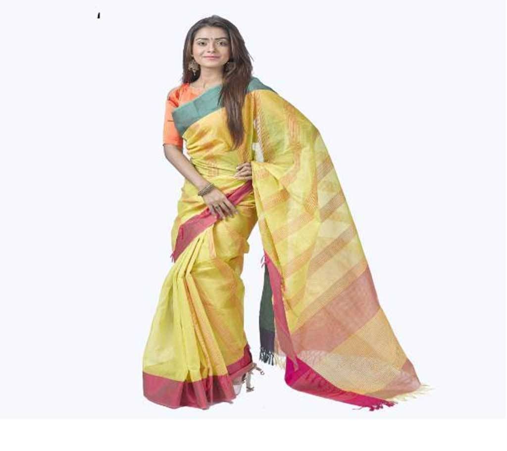 Cotton handloom sharee for falgun