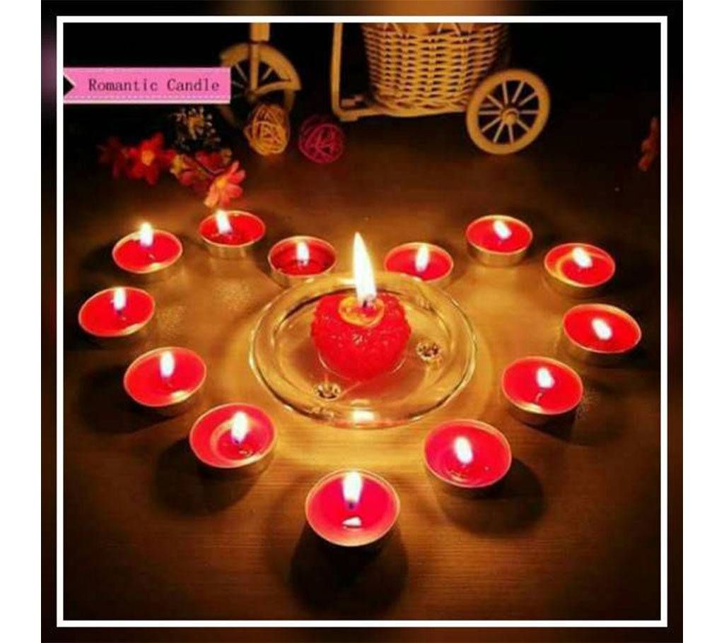 10 pieces tea light valentine candle set 