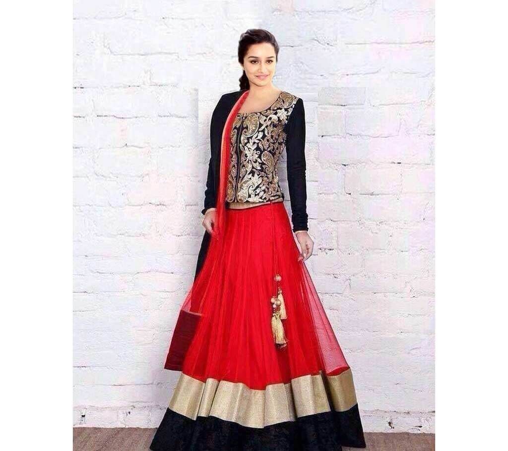 Semi-stiched Indian replica georgette Lehenga (Copy)