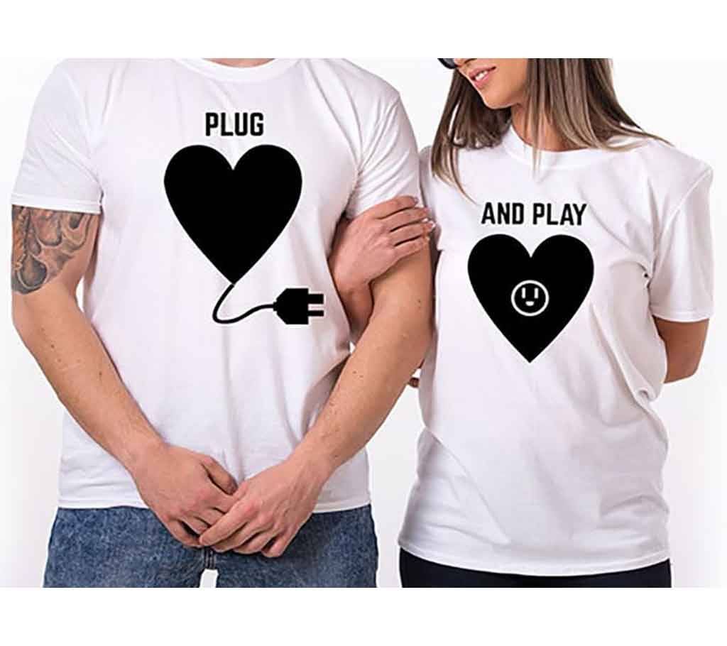 Half Sleeve Cotton T-Shirt For Couple