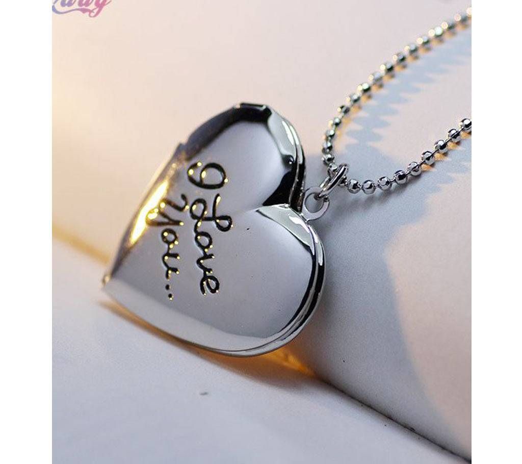 Heart Shaped Silver Color Necklaces