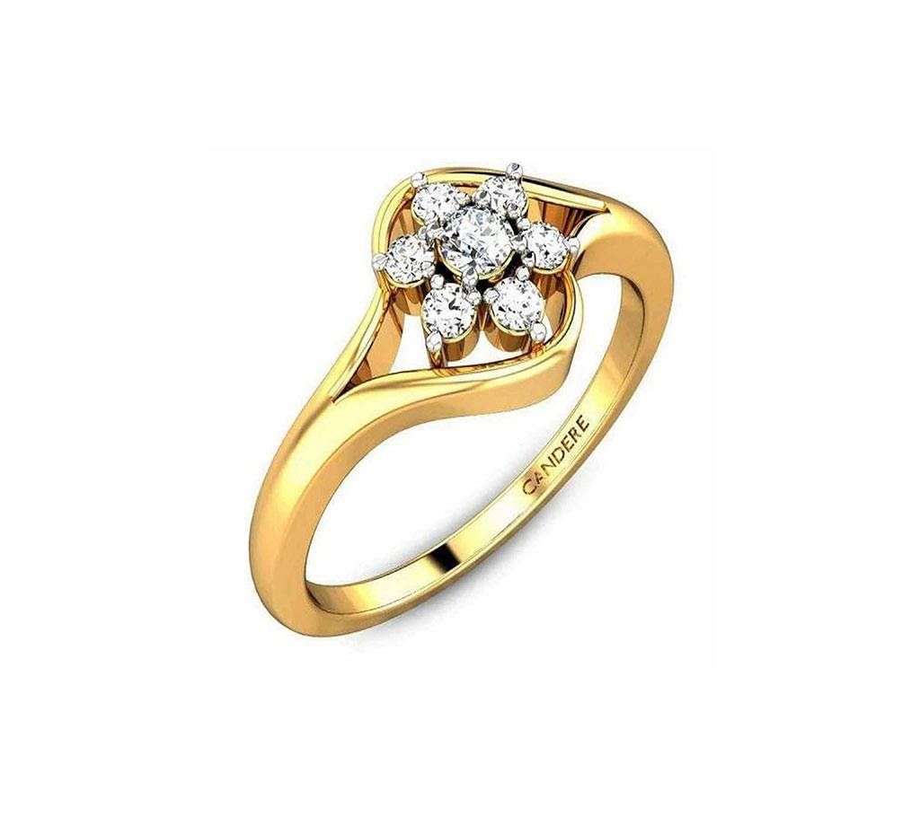Valentine Diamond Gold Finger Ring