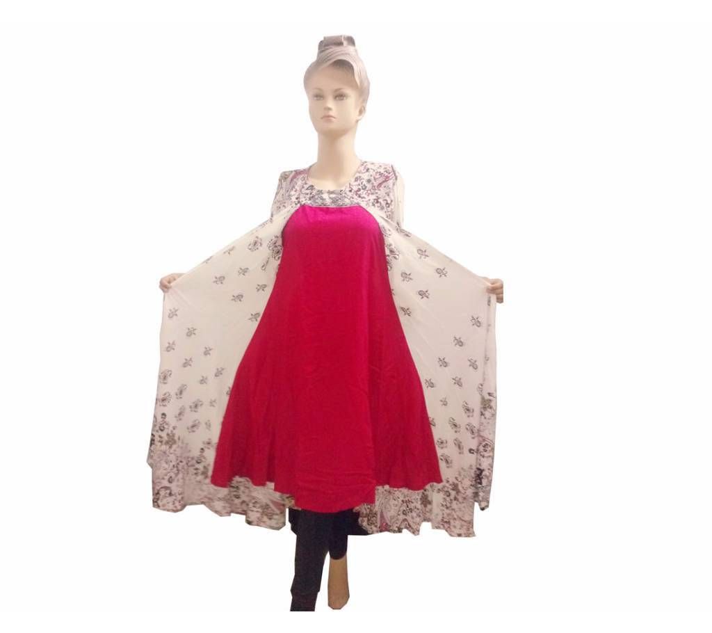 Unstitched Cotton Long Gown 