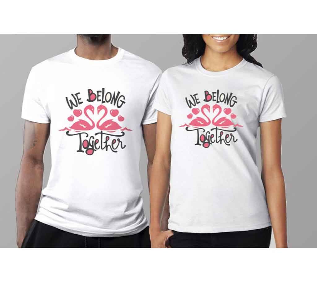 Half Sleeve Cotton T-Shirt For Couple C-5