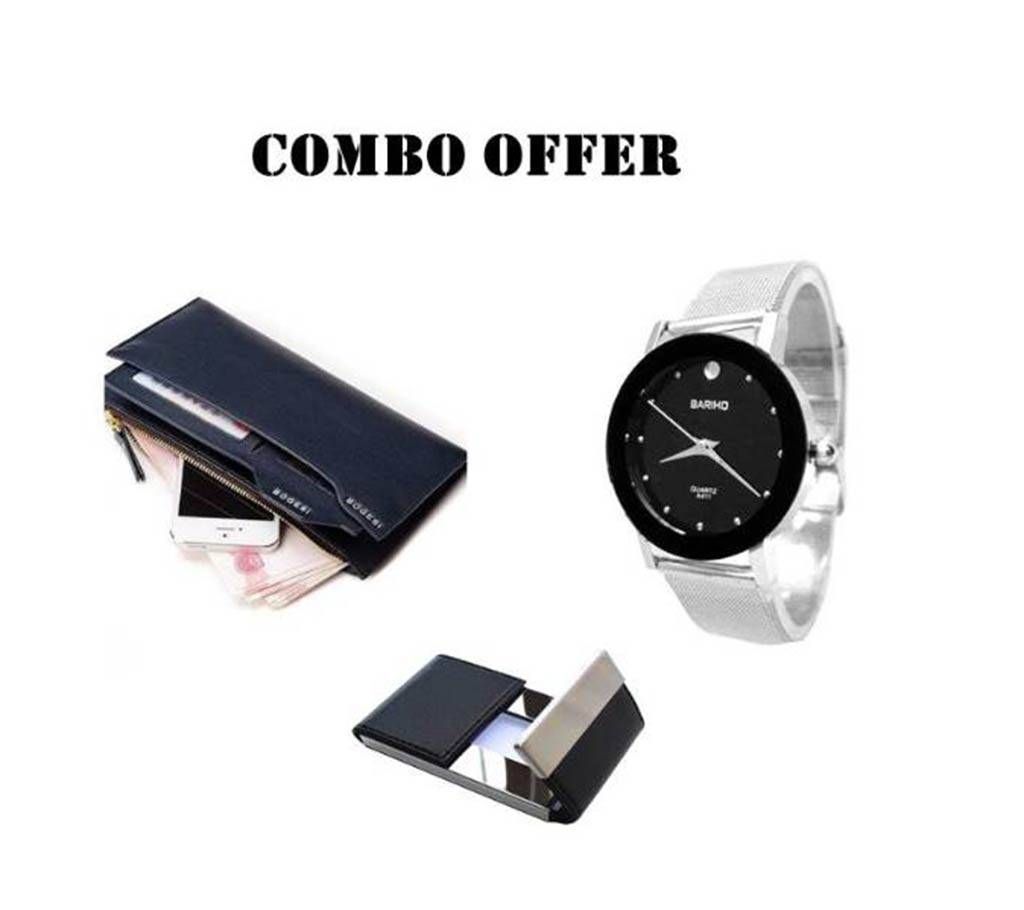 Combo offer Bariho watch, Wallet and Card holder