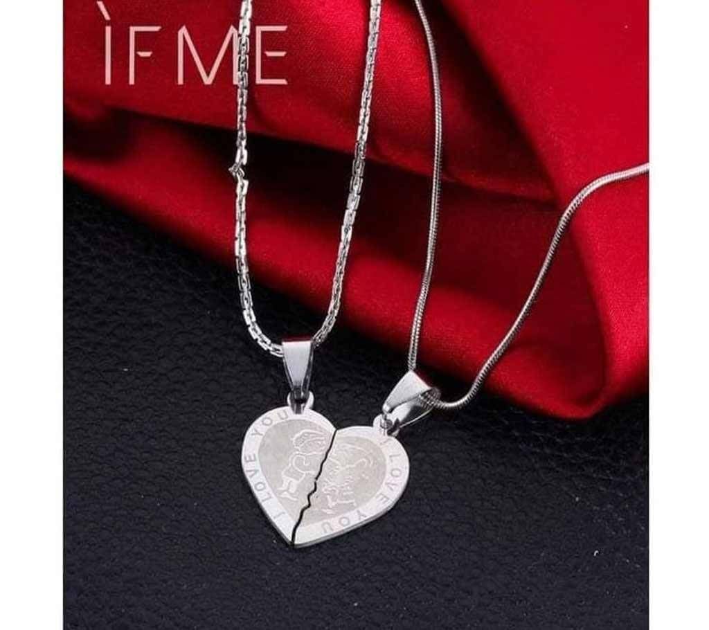 Double Half Heart Statement Pendant 