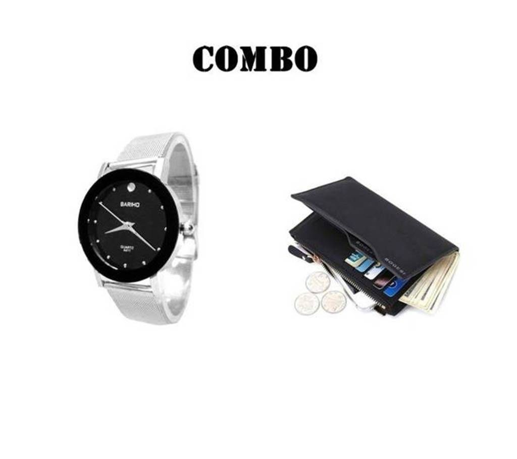 Combo offer Bariho watch and Bogesi Leather wallet