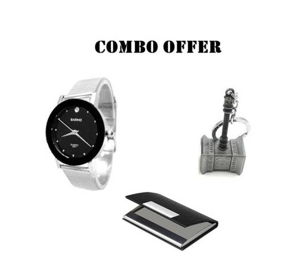 Combo offer Bariho watch, key Ring and Card holder