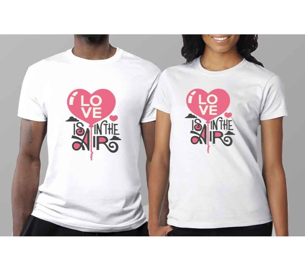 Half Sleeve Cotton T-Shirt For Couple C-7