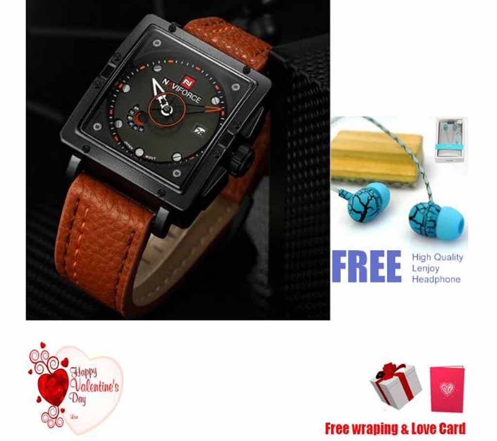 Naviforce Military Watch free lenjoy Headphone