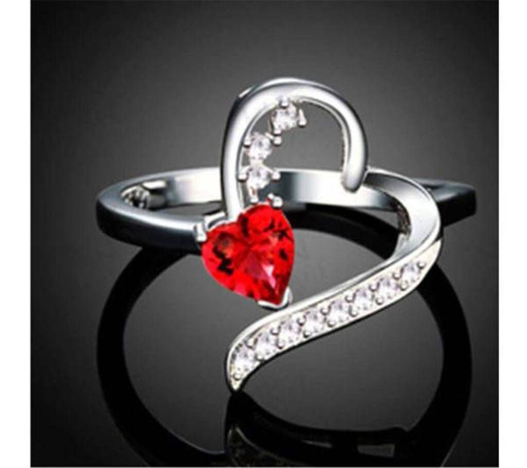 Ladies Red & White Finger Ring