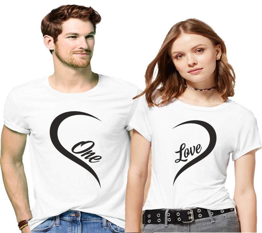 ONE LOVE Couple half sleve cotton t shirt