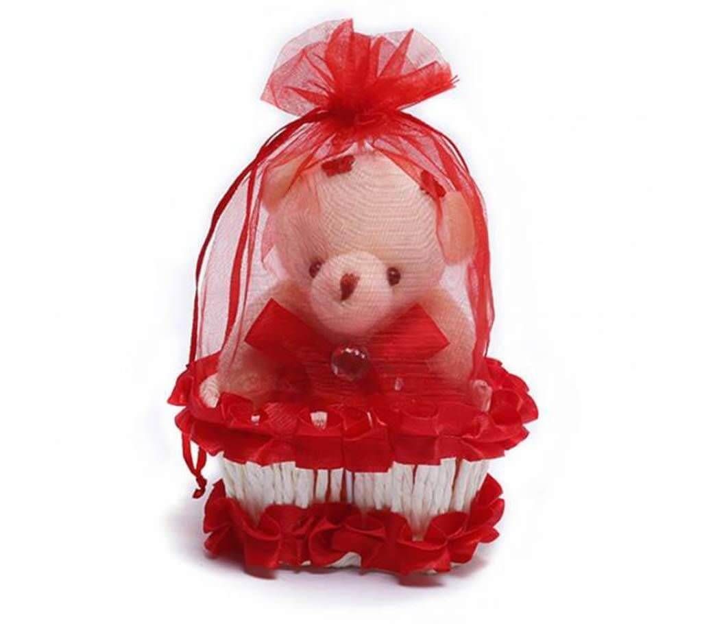 RED TEDDY BEAR BUSKET