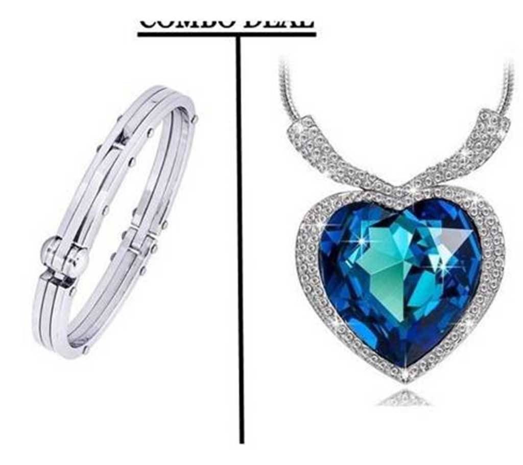 Titanic heart shaped pendant+ gents bracelet 