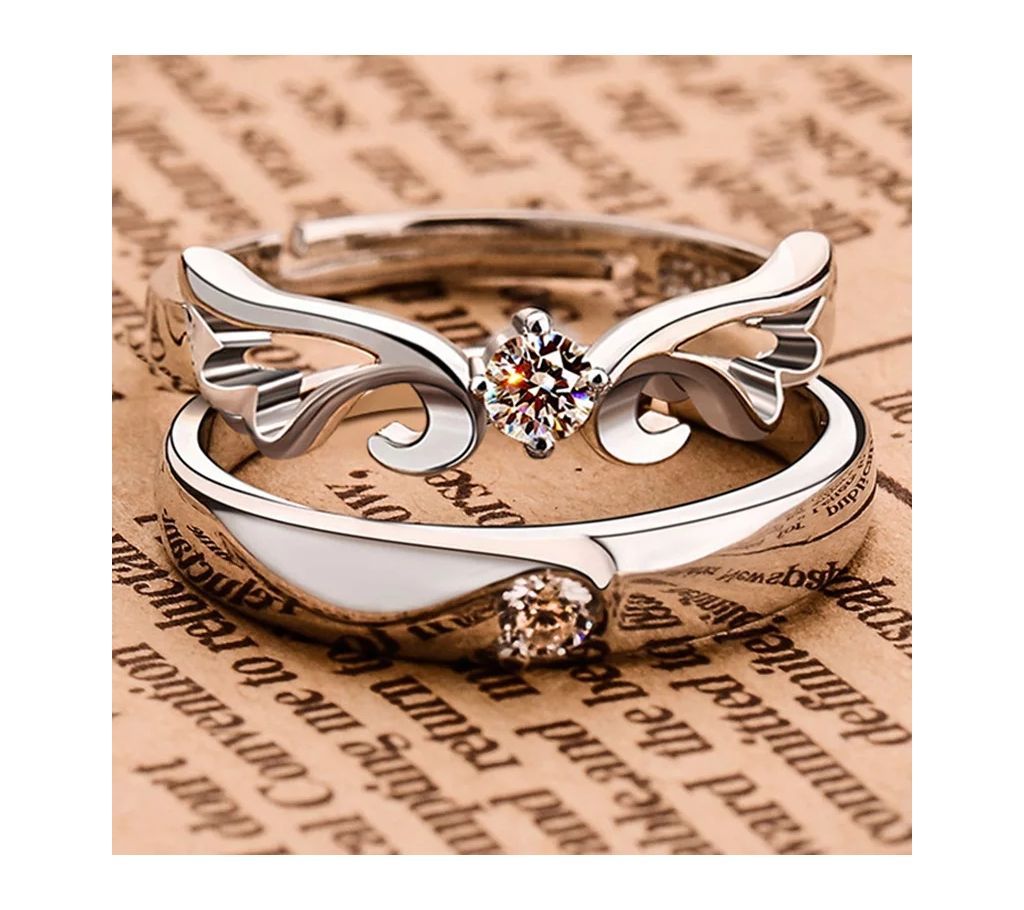 Silver Colour Couple Ring