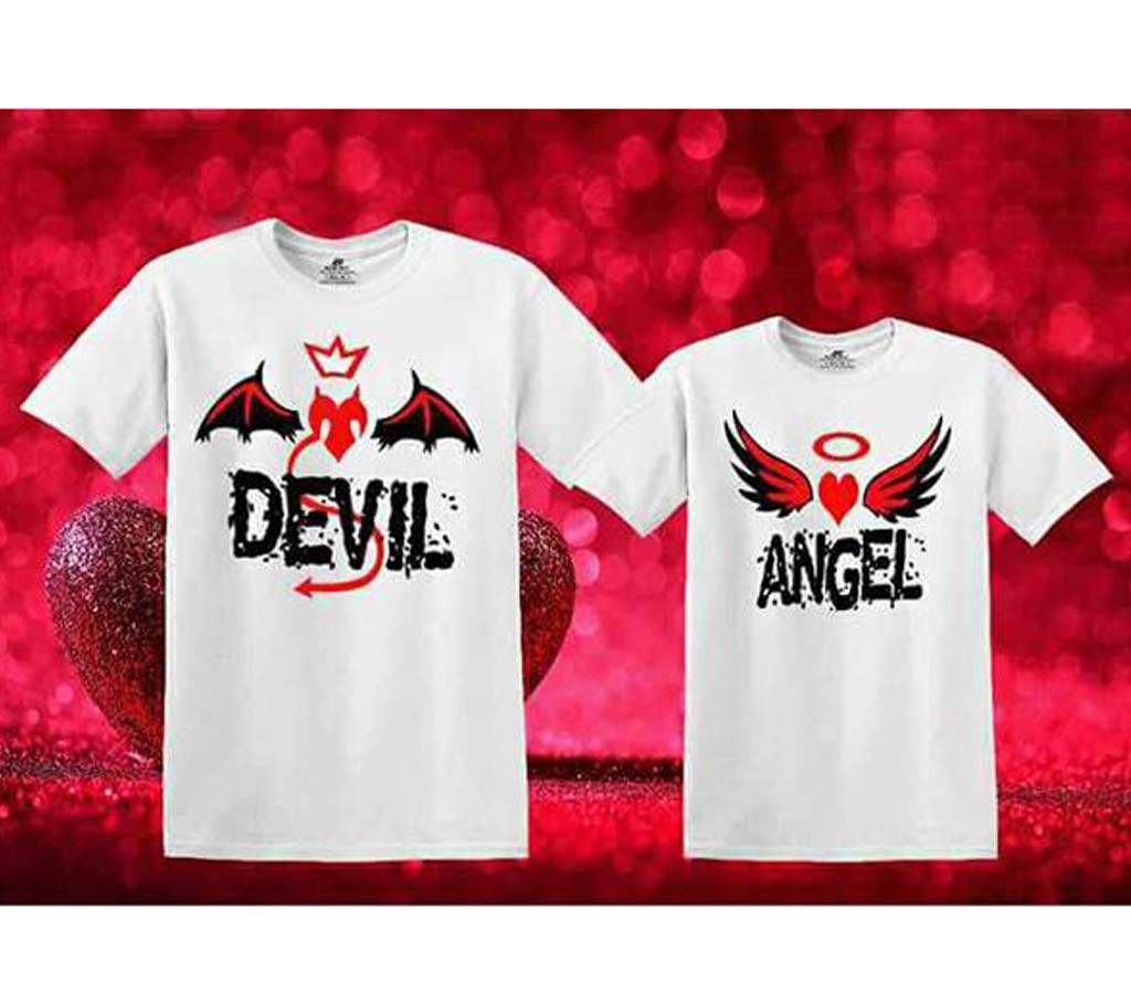 Devil Angel Valentine Couple T-Shirt