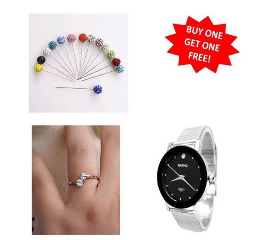Buy Finger Ring and Watch with free Hijab pin