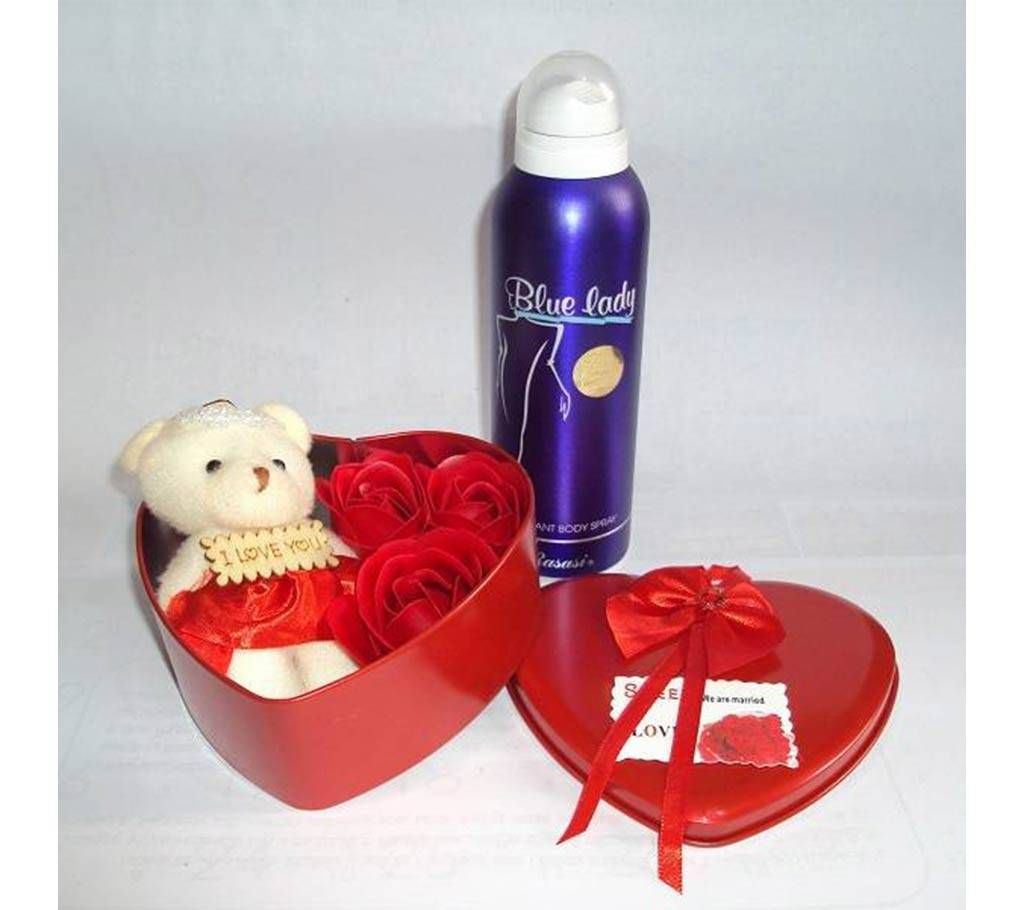valentine gift box with body spray 