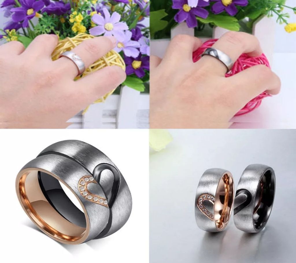 Couple rings Classic Style Titanium Micro CZ Jewelry Cubic Zircon High Polished Ring For Girl Women men rings