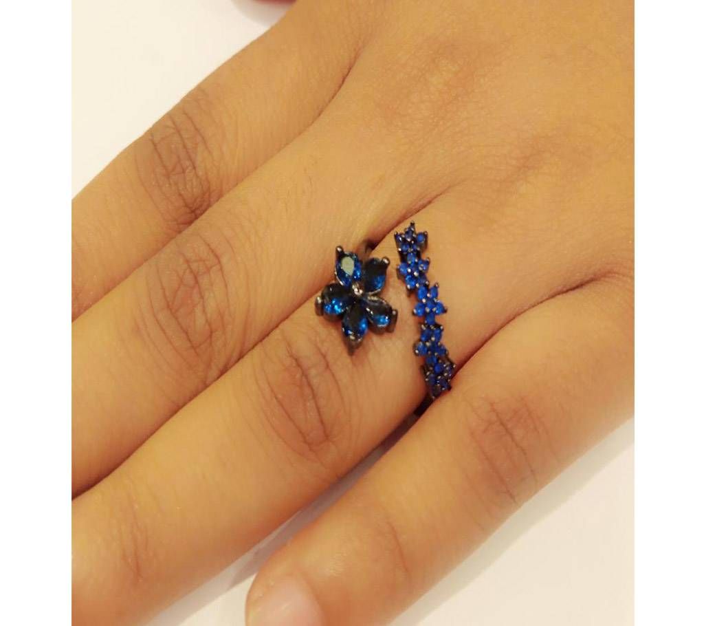 adjustable blue lock  stone finger ring