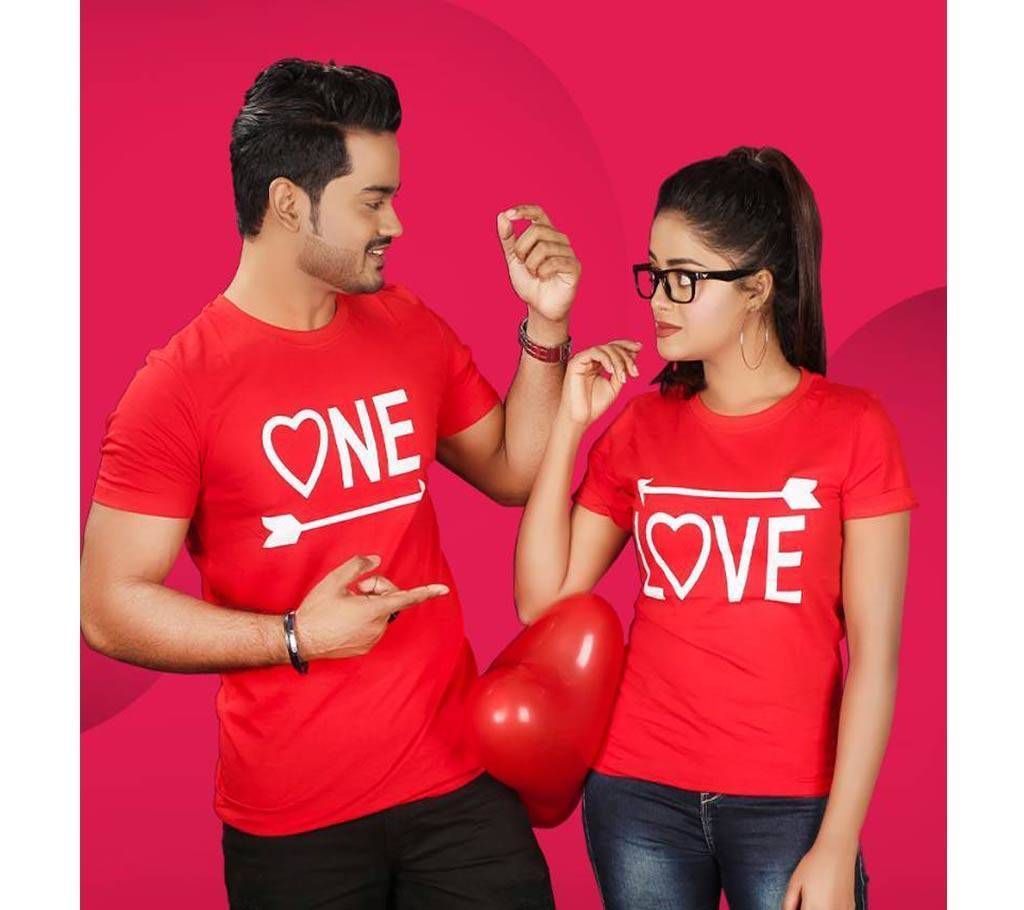 Valentine One Love couple t shirt combo-2pcs