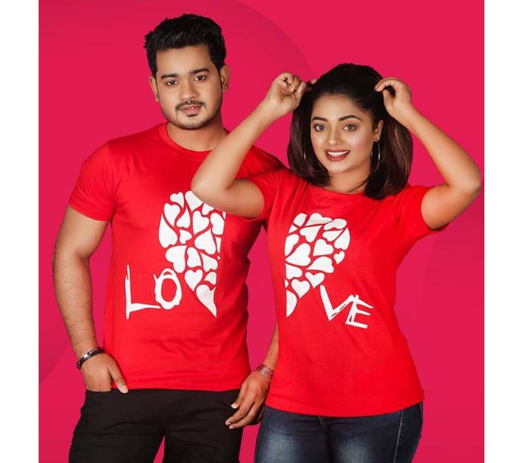 valentine One Love couple t shirt -2pcs